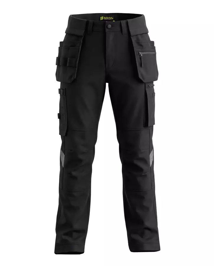 Bosafety Tensionpro stretch-housut riipputaskuilla musta - Työhousut - TR-TENSIONPRO-0200 - 1