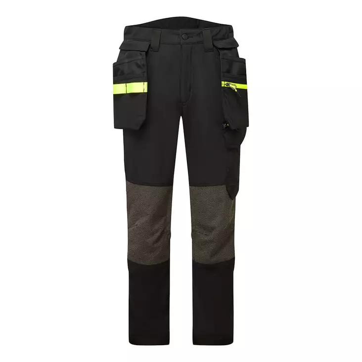 Portwest Hi-Vis joustavat housut irroitettavilla riipputaskuilla musta - Työhousut - EV440 - 1